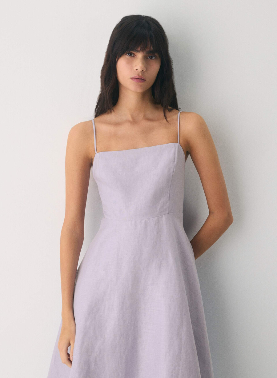 anekdote leinenkleid wildblume lila