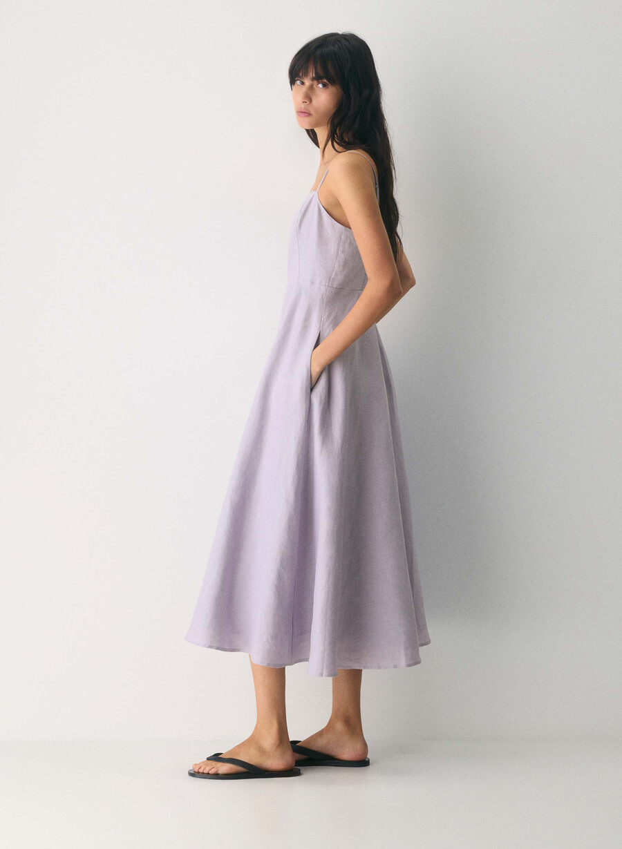anekdote leinenkleid wildblume lila