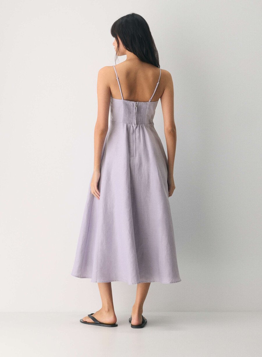 anekdote leinenkleid wildblume lila