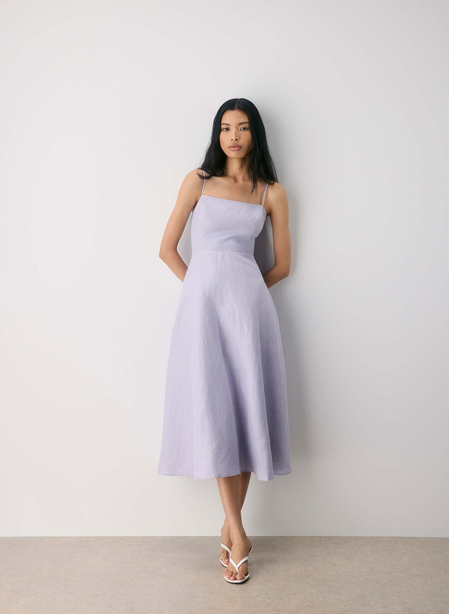 anekdote leinenkleid wildblume lila