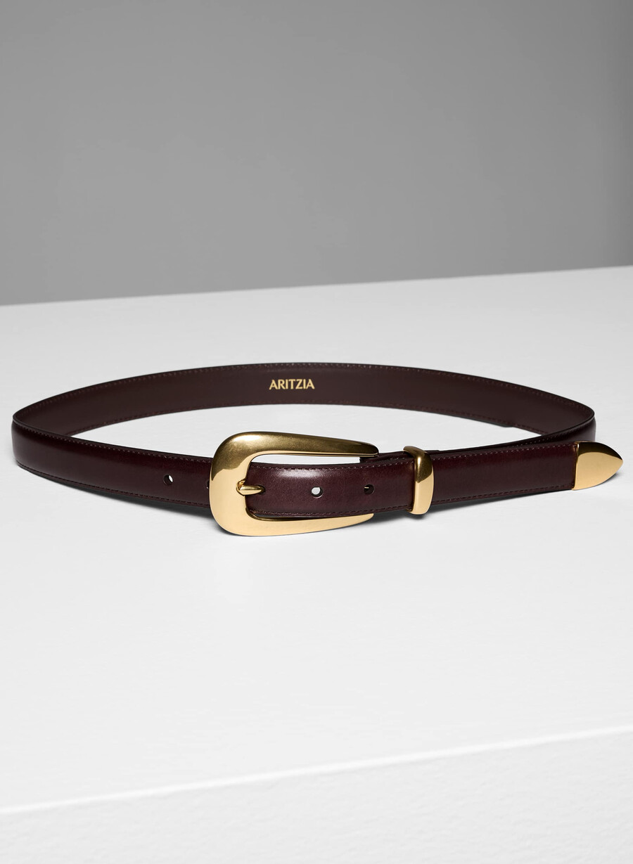 idol-gürtel aus massivem messing und leder manor browngold