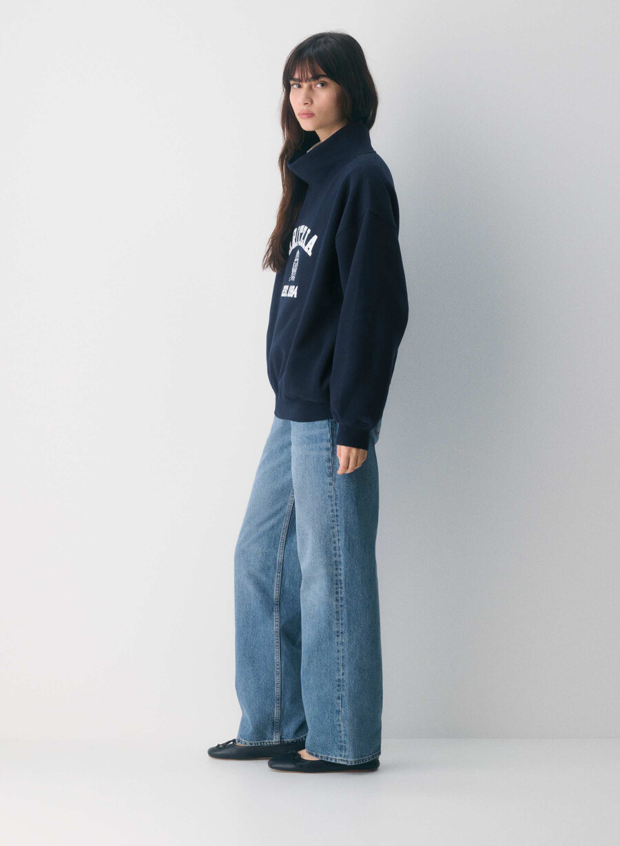 kuscheliger fleece-pullover mit mega-stehkragen farbe admiralweiß
