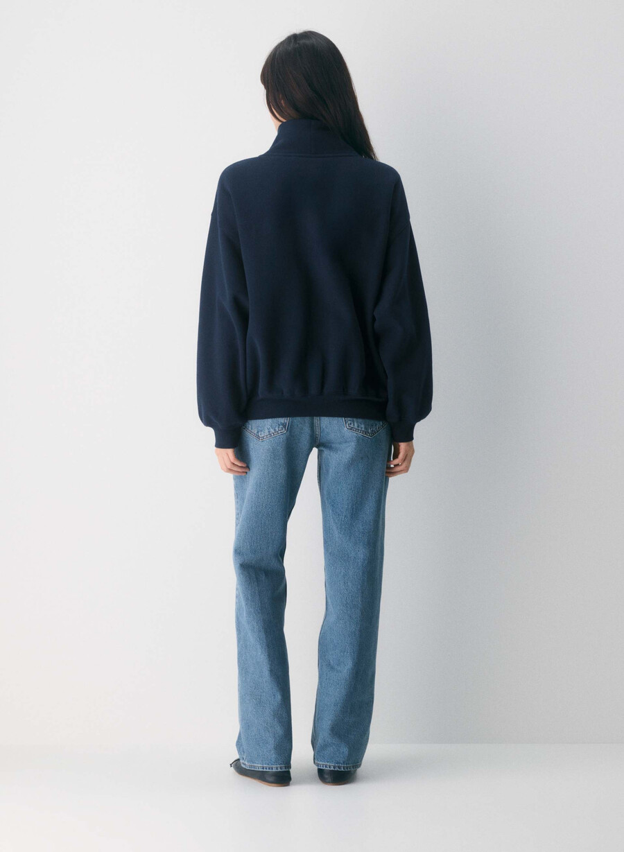 kuscheliger fleece-pullover mit mega-stehkragen farbe admiralweiß
