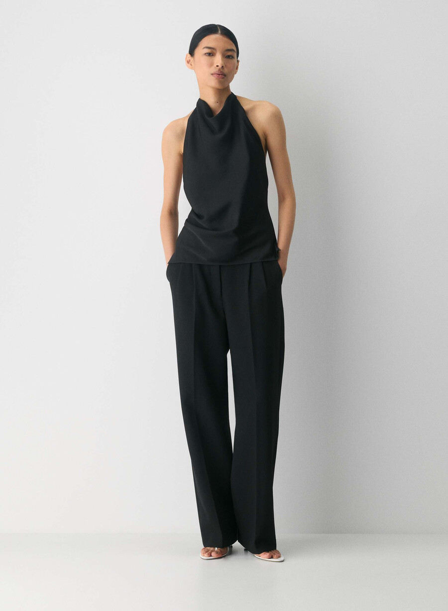 audience satin top schwarz