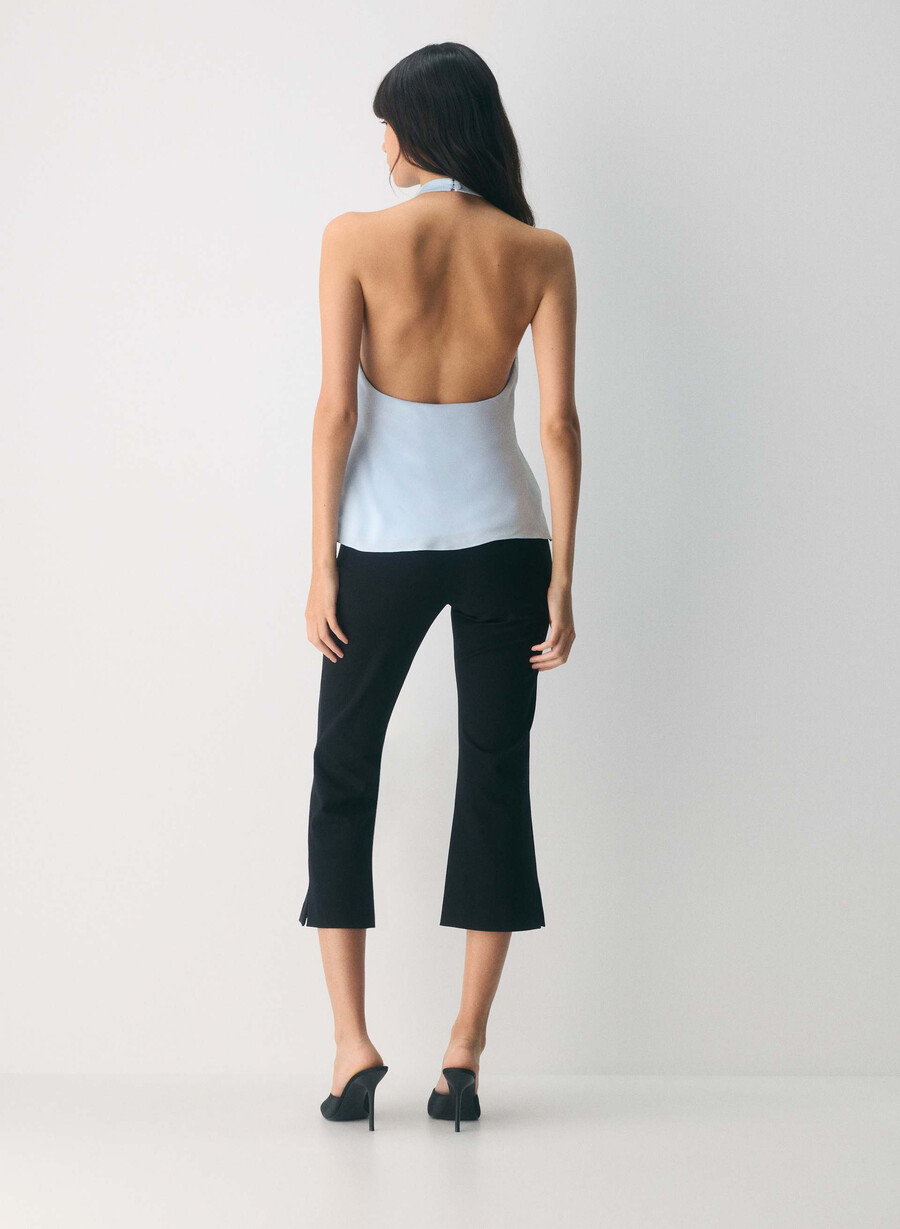 audience satin top villa blue