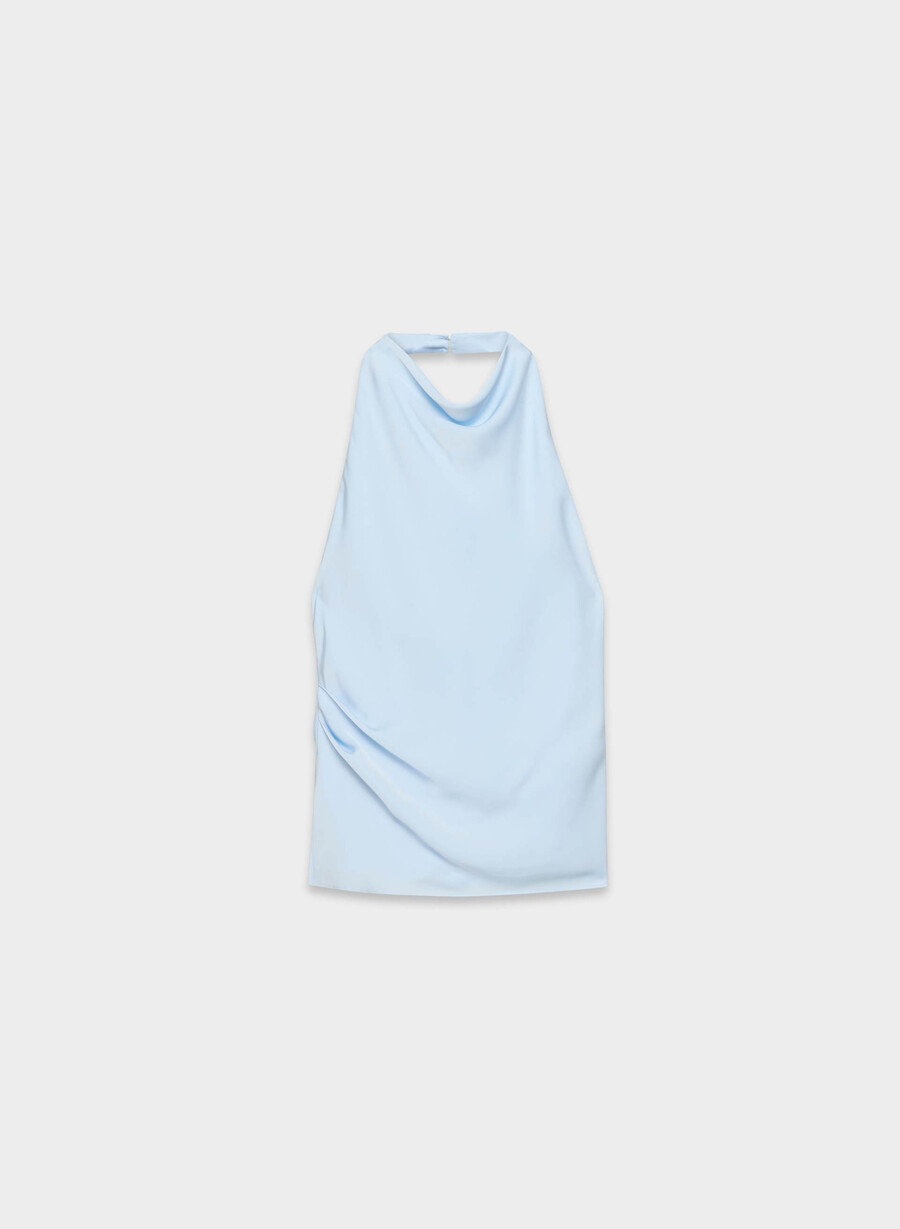 audience satin top villa blue