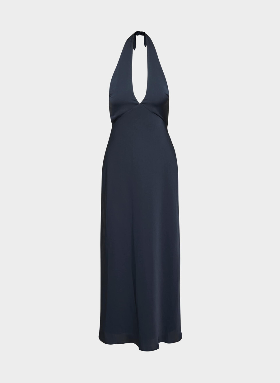 nightscape satin neckholderkleid admiral