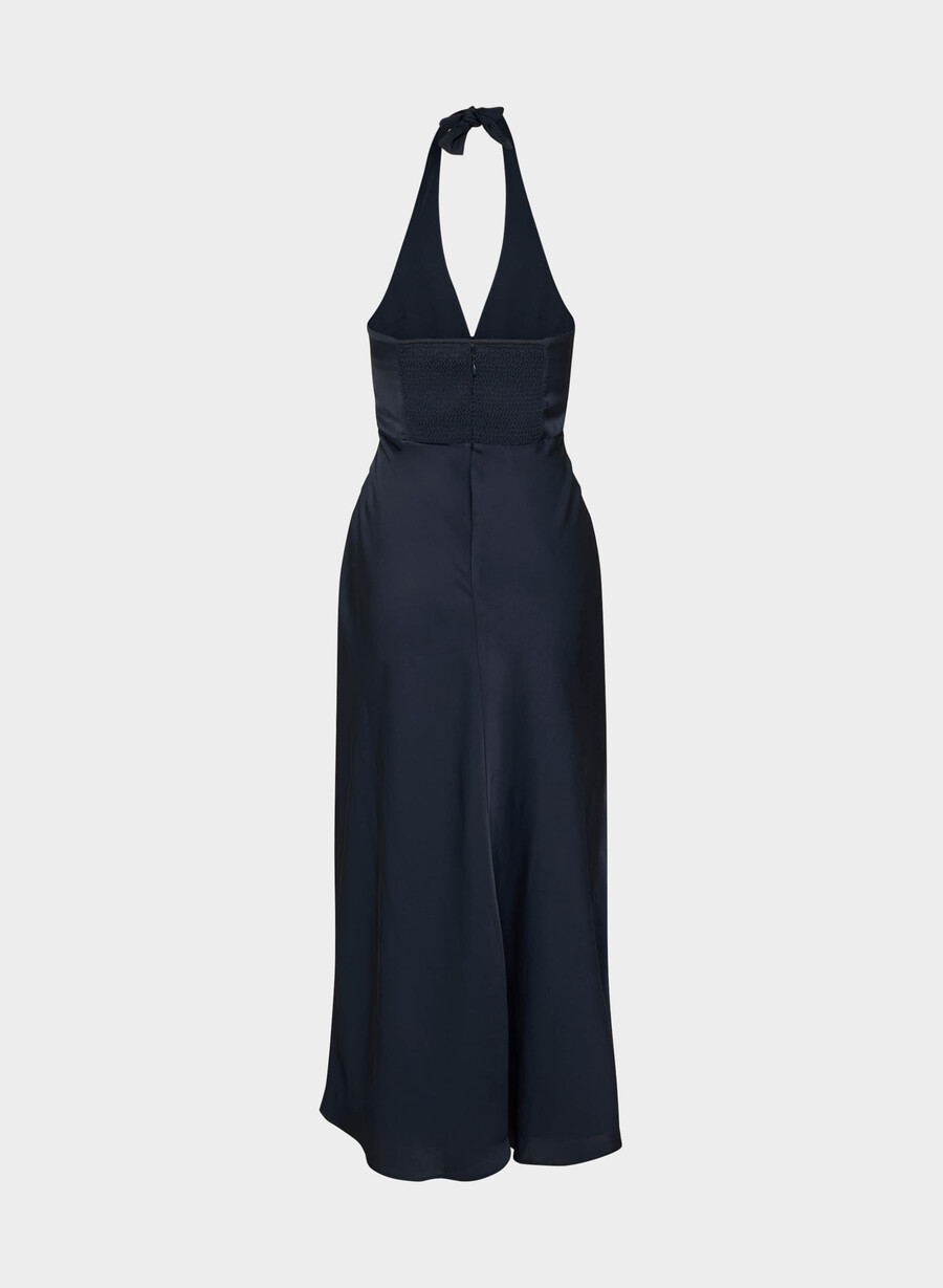 nightscape satin neckholderkleid admiral