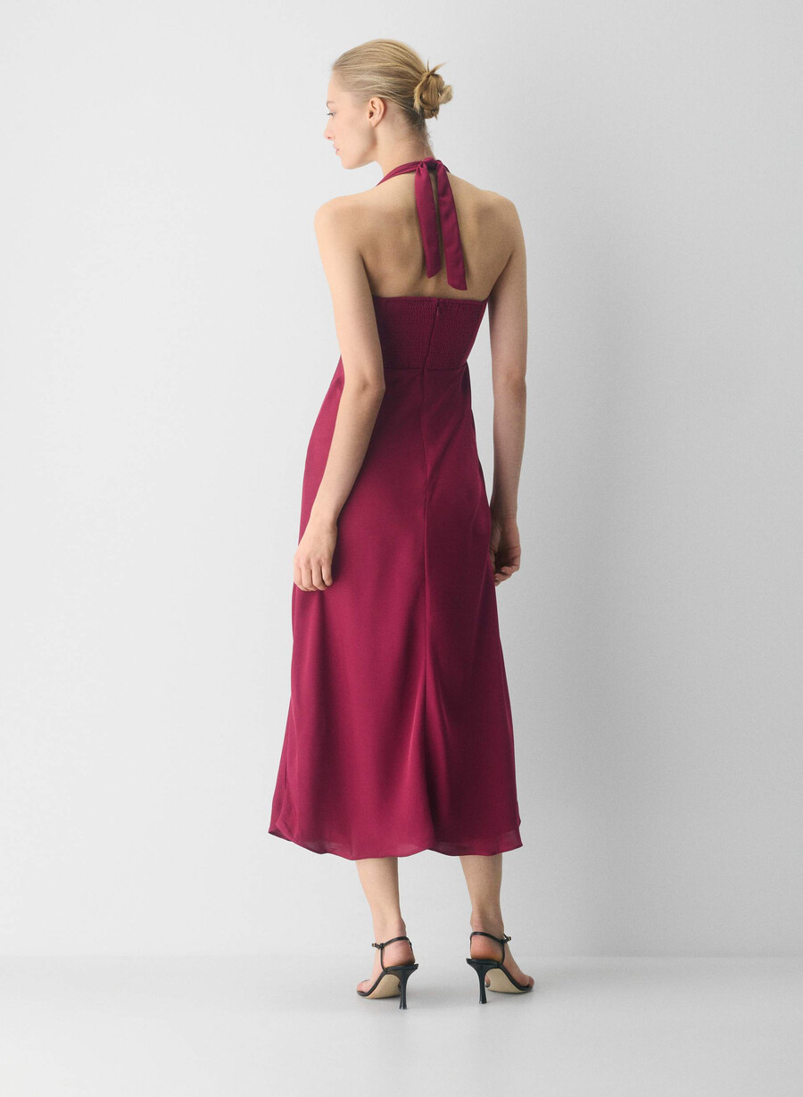 nightscape satin neckholderkleid juicy rose