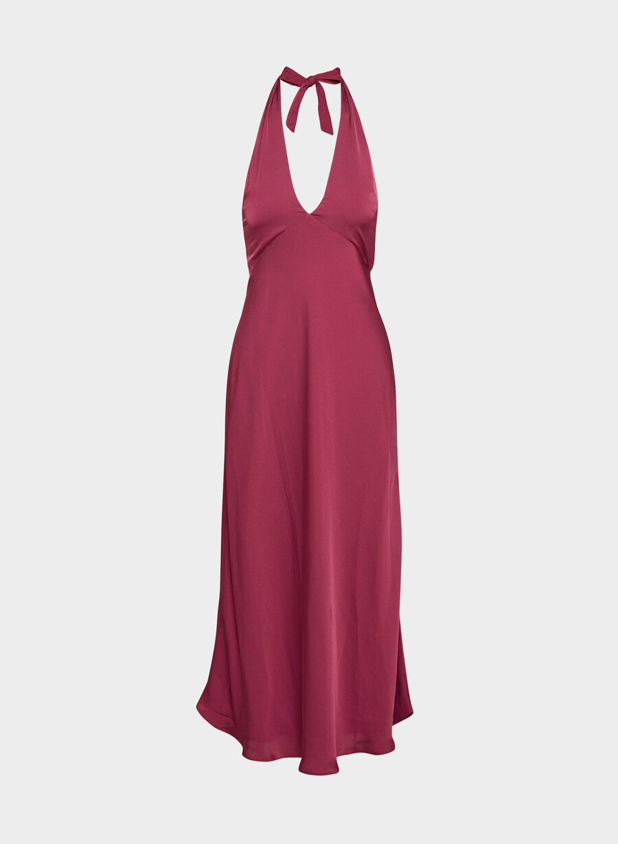 nightscape satin neckholderkleid juicy rose