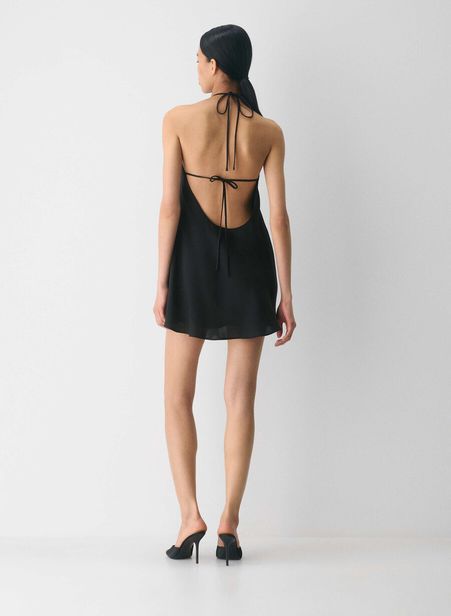 euphoria satin-halterkleid schwarz
