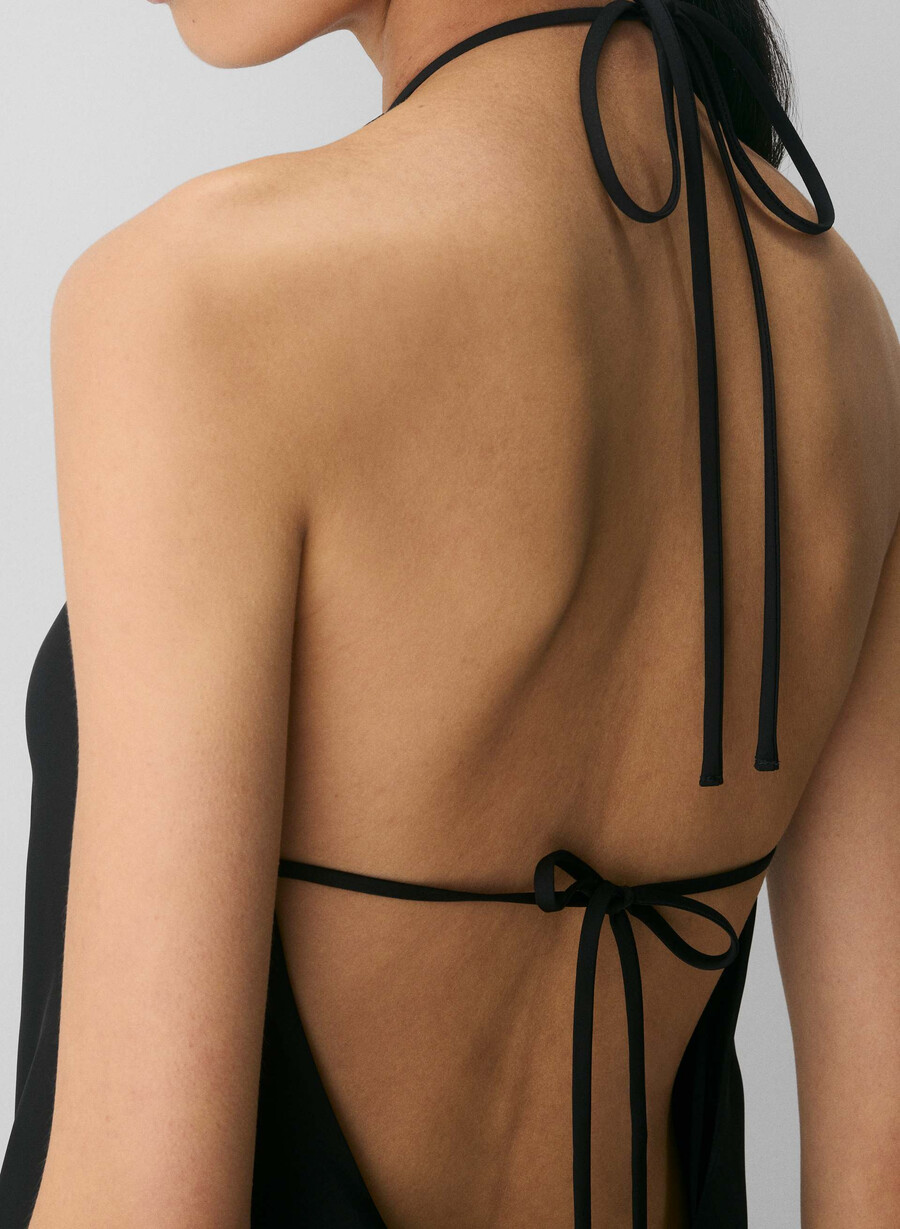 euphoria satin-halterkleid schwarz