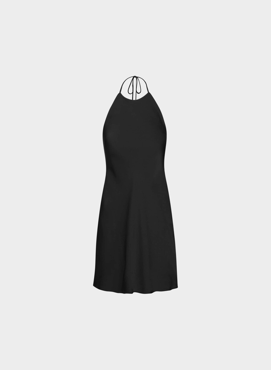 euphoria satin-halterkleid schwarz