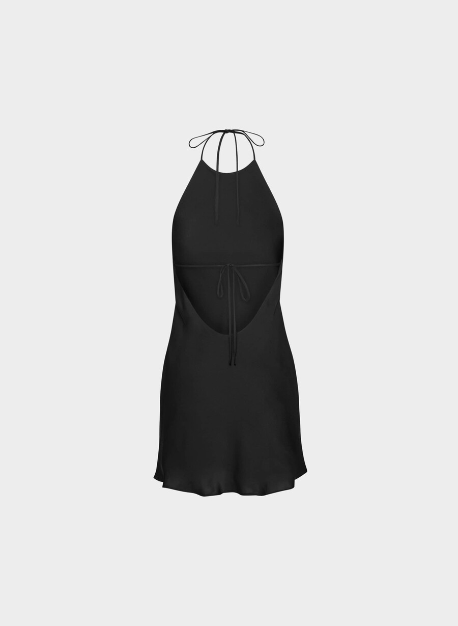 euphoria satin-halterkleid schwarz