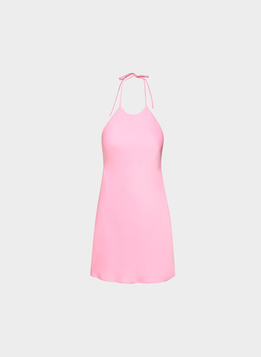 euphoria satin-halterkleid in jellybean pink