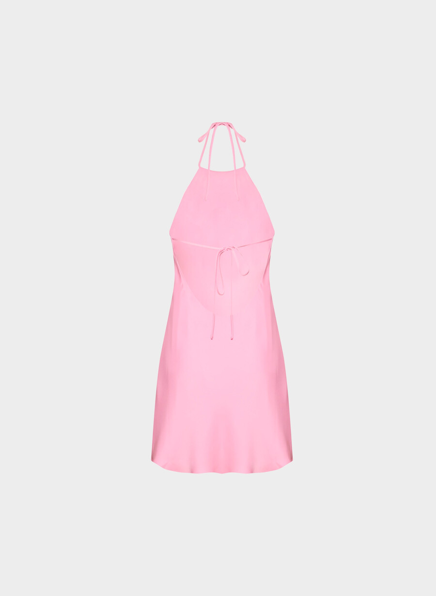 euphoria satin-halterkleid in jellybean pink