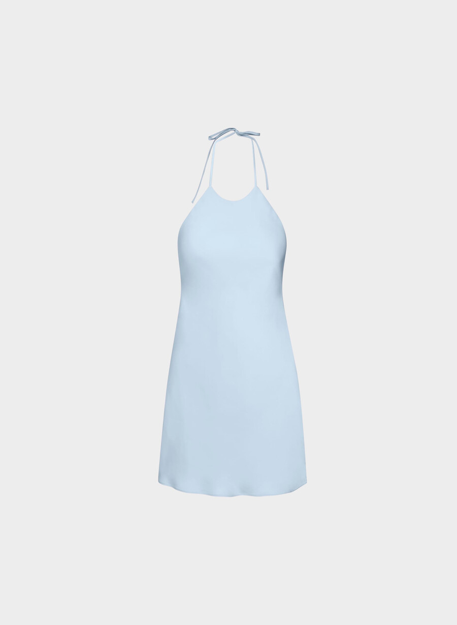 euphoria satin-halterkleid villa blau