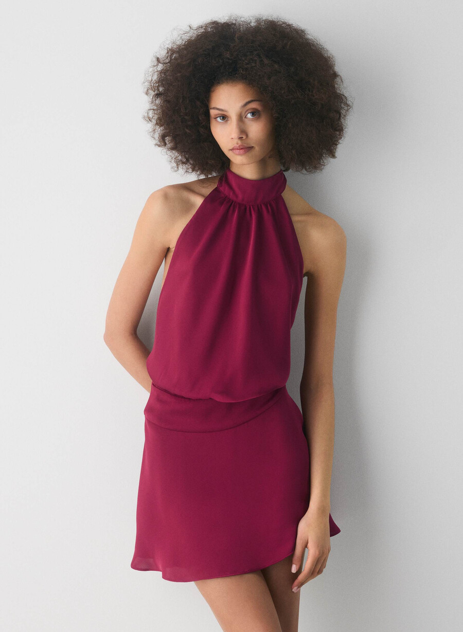 posse satinkleid juicy rose