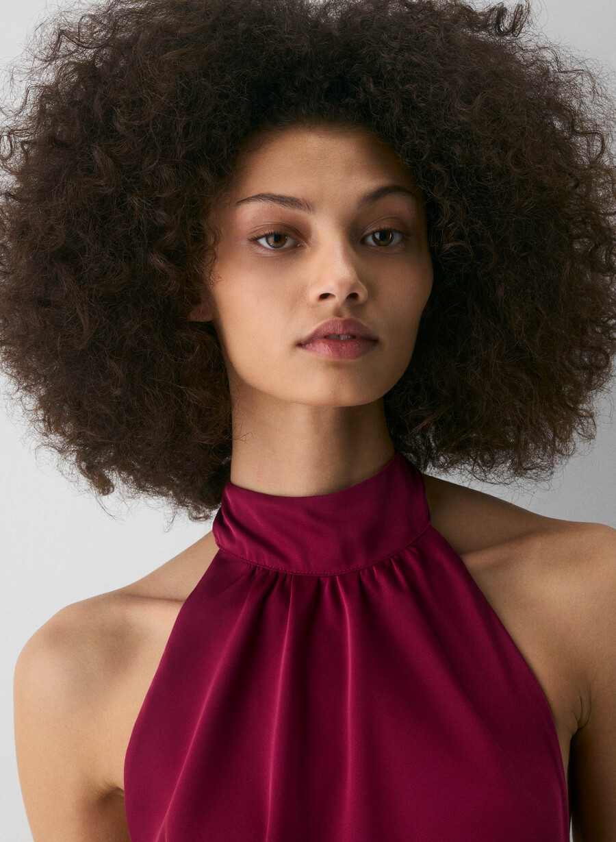 posse satinkleid juicy rose