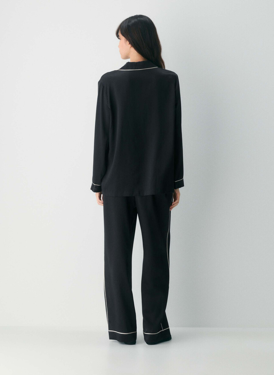 nightside seidenpyjamahemd schwarz