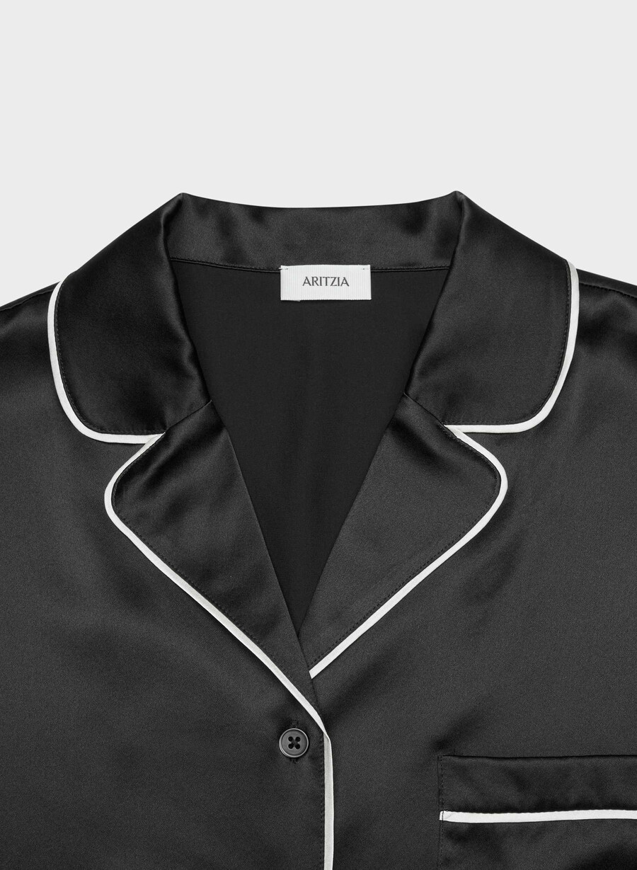 nightside seidenpyjamahemd schwarz