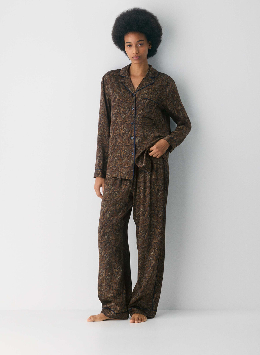 nightside pyjama-hemd aus seide drk nt nvycnmn
