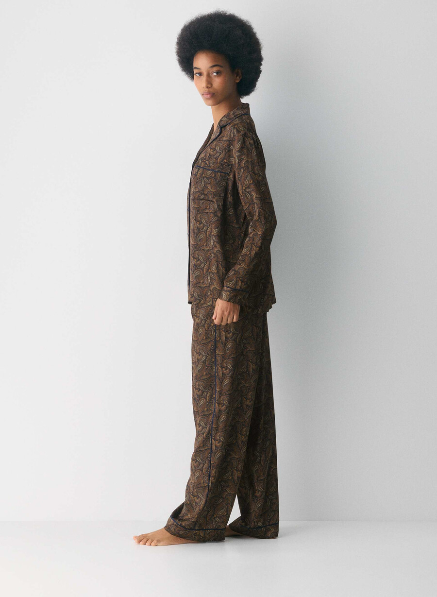 nightside pyjama-hemd aus seide drk nt nvycnmn