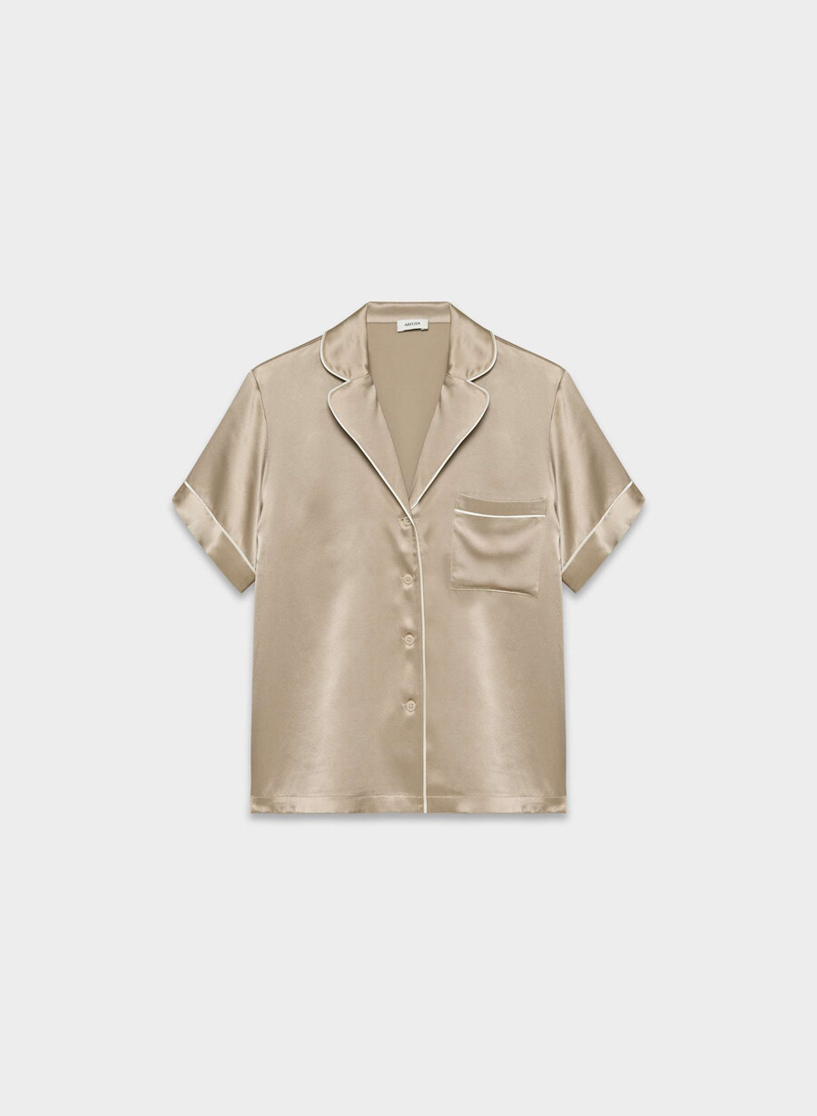 nightside seiden-kurzarm-pyjamahemd marcona beige
