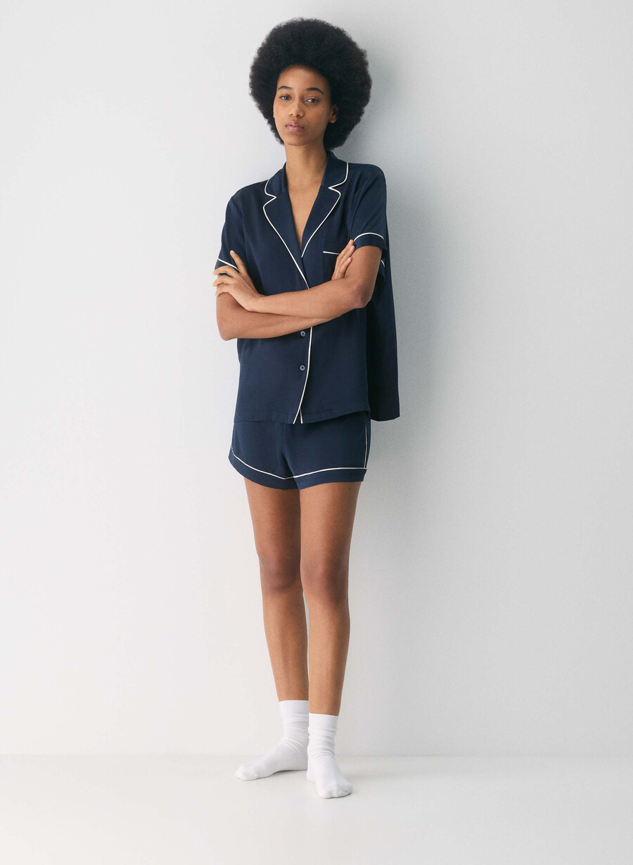 nightside seiden-kurzarm-pyjamahemd marcona beige