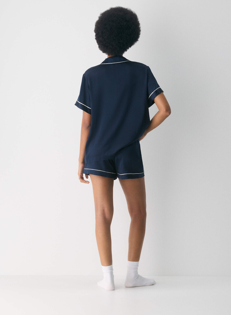 nightside seiden-kurzarm-pyjamahemd marcona beige