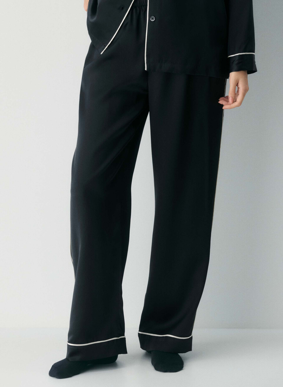nightside seidenpyjamahose schwarz