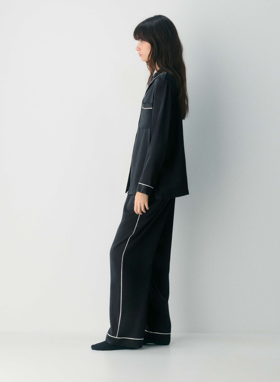 nightside seidenpyjamahose schwarz