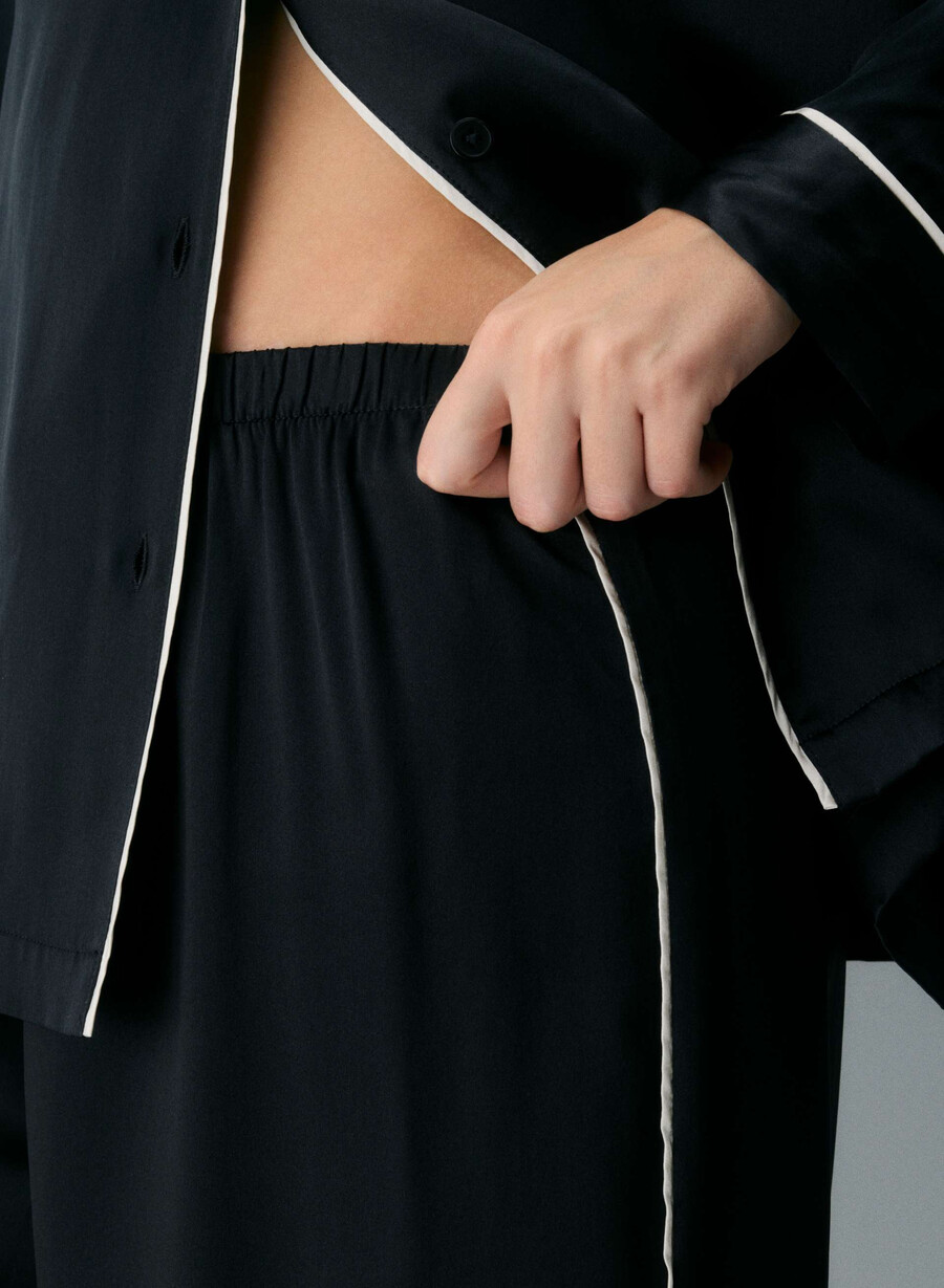 nightside seidenpyjamahose schwarz