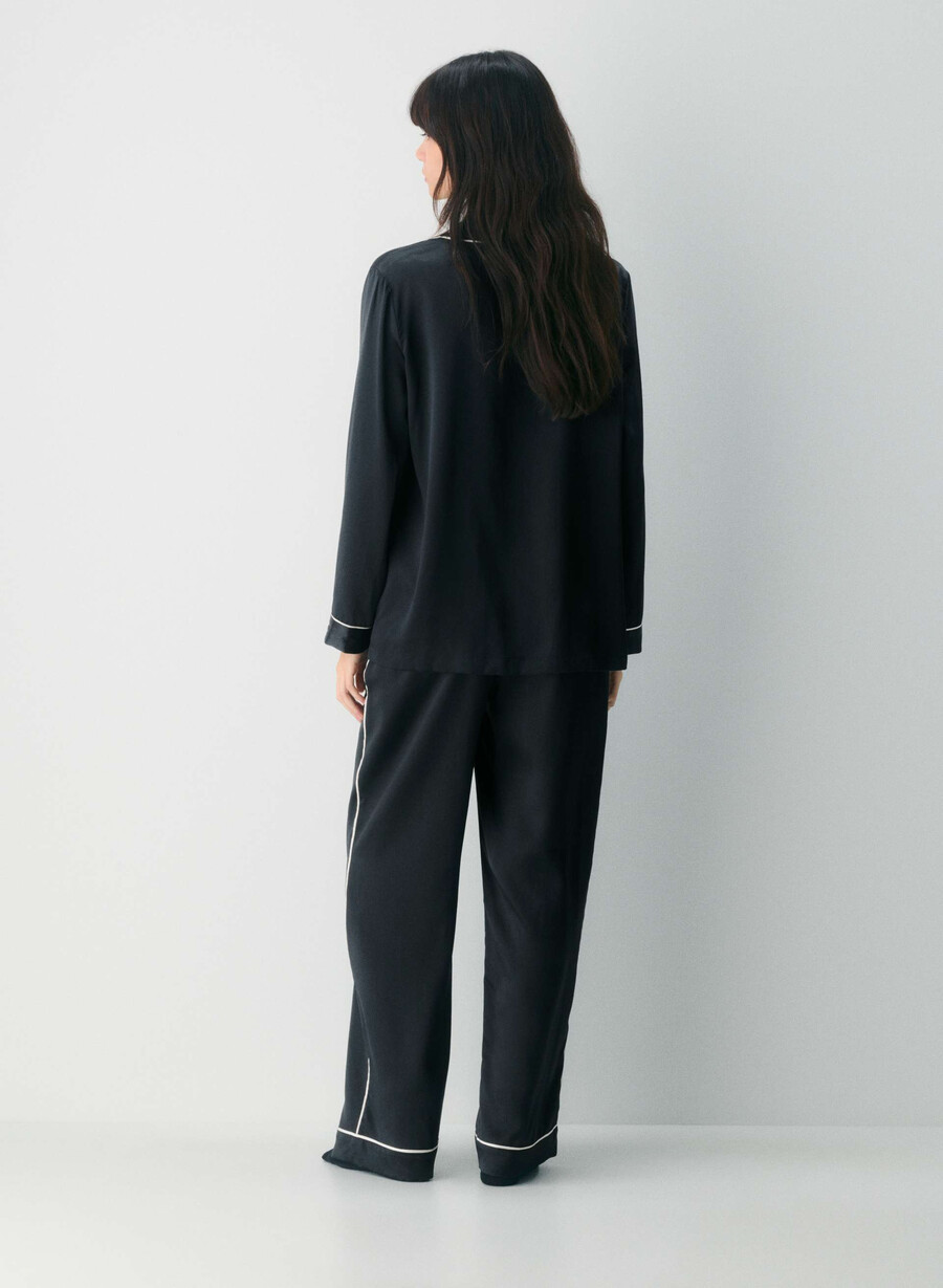 nightside seidenpyjamahose schwarz