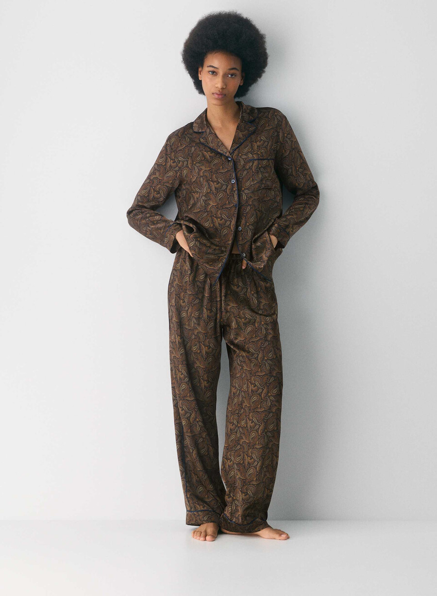 nightside seidenpyjamahose drk nt nvycnmn