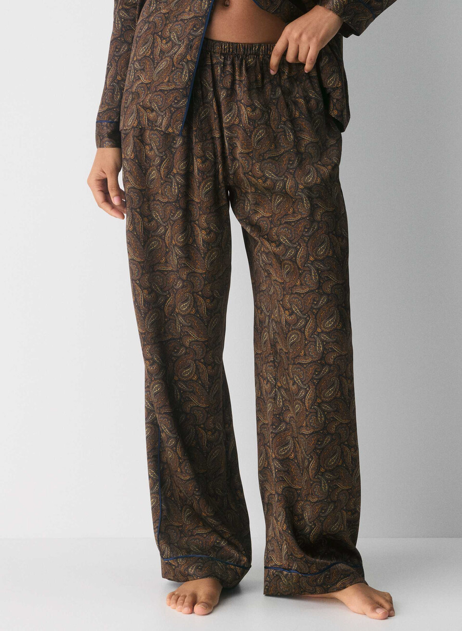 nightside seidenpyjamahose drk nt nvycnmn