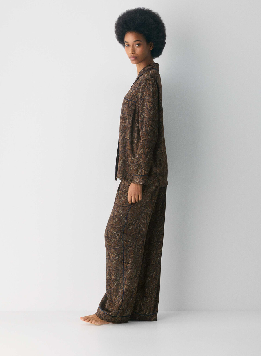 nightside seidenpyjamahose drk nt nvycnmn