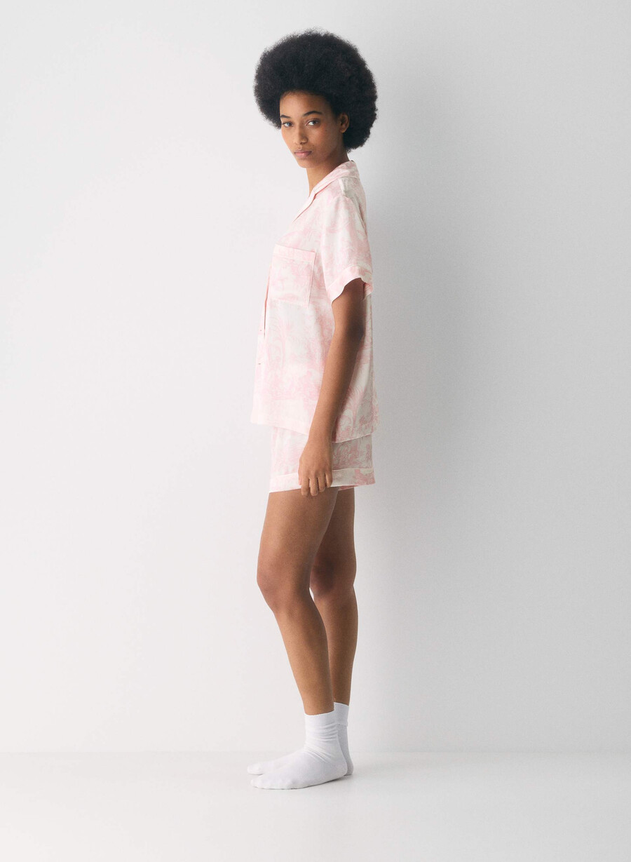 nightside seiden-pyjama-boxershorts hellbraundunkelblau cpd-pink