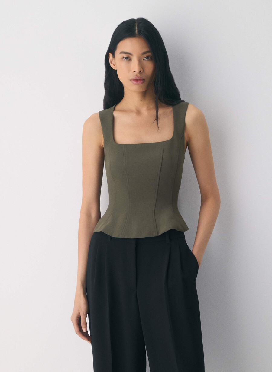 rhodora bustier - crepette dunkel olive