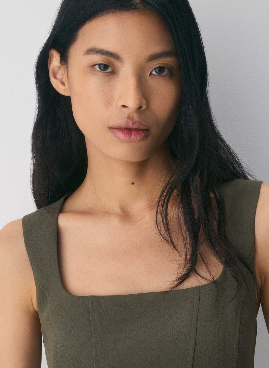 rhodora bustier - crepette dunkel olive