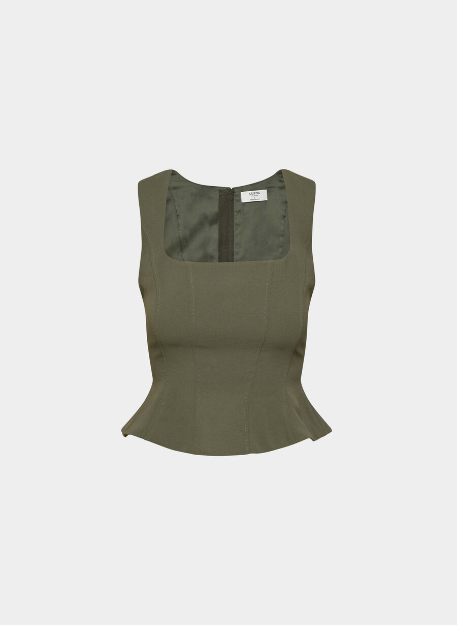 rhodora bustier - crepette dunkel olive