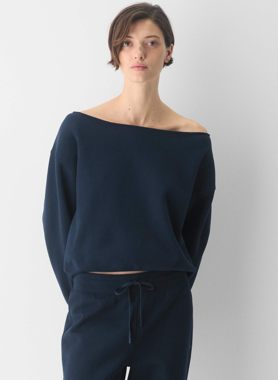 kuscheliges sweatfleece bf off-shoulder sweatshirt admiral