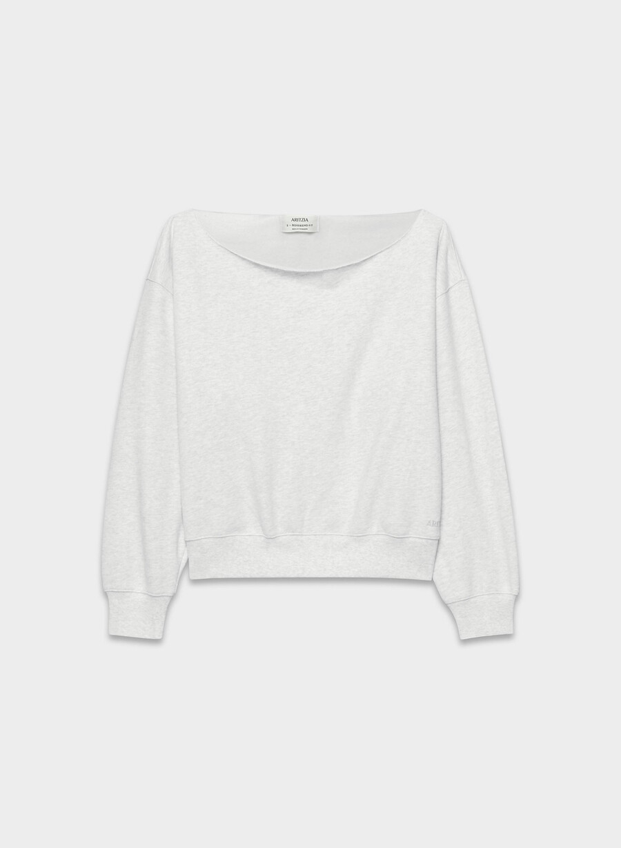 kuscheliges sweatfleece bf off-shoulder sweatshirt heather cloud white