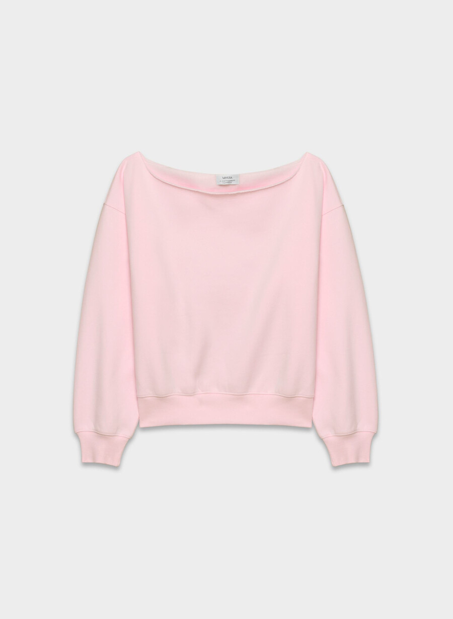 kuscheliges sweatfleece bf off-shoulder sweatshirt villa pink