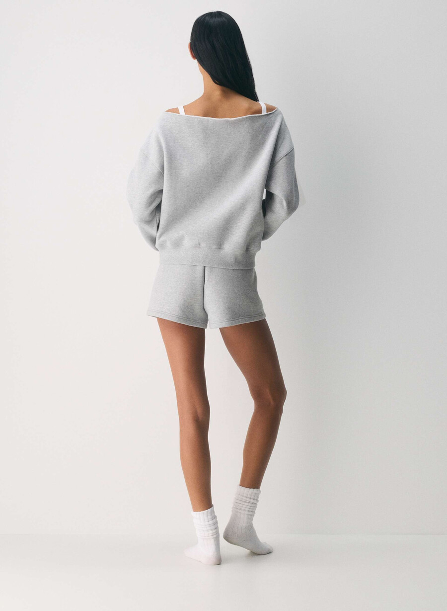 kuscheliges sweatfleece bf off-shoulder sweatshirt villa pink