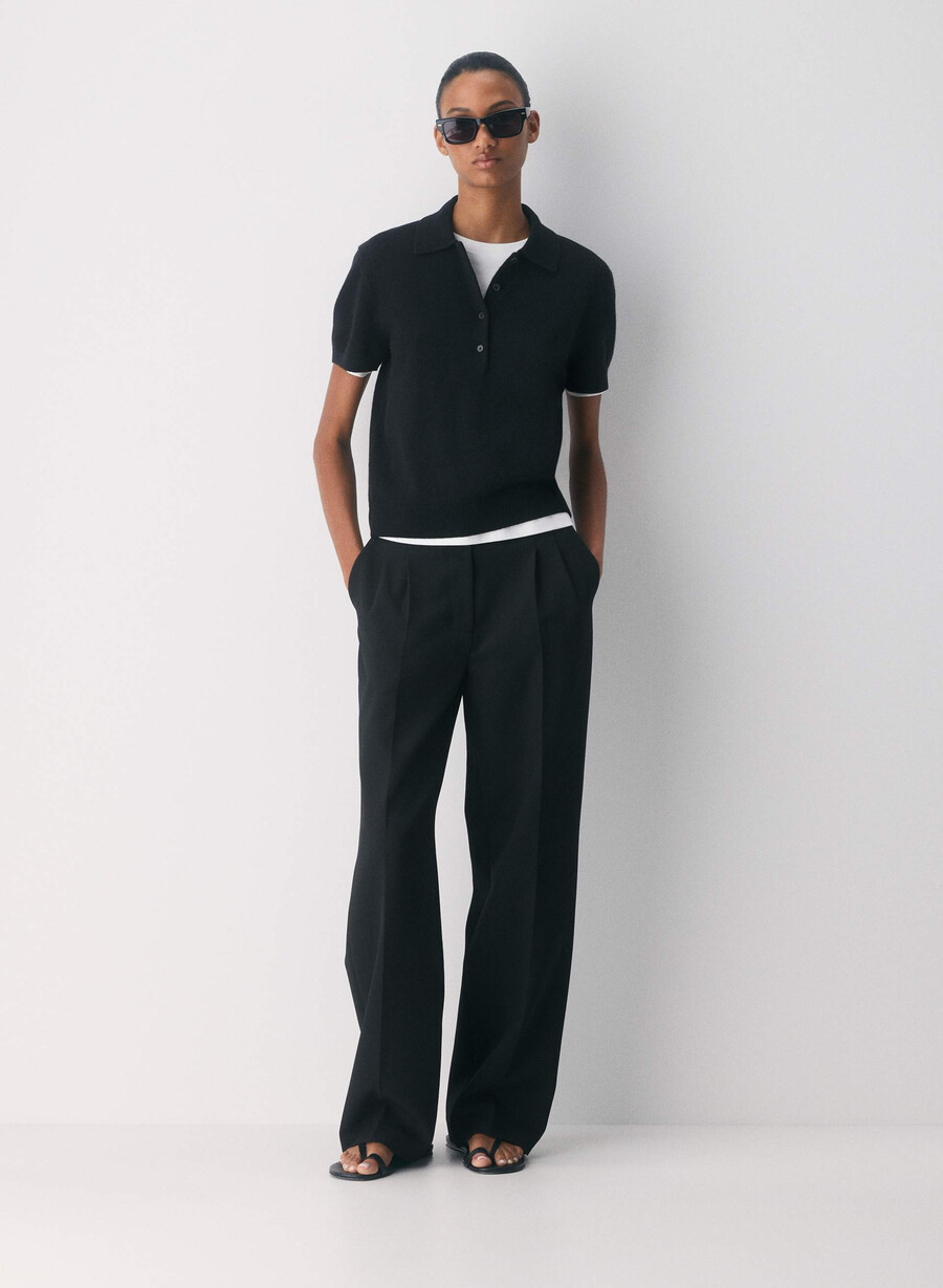 bare cashmere cellini polo-pullover schwarz