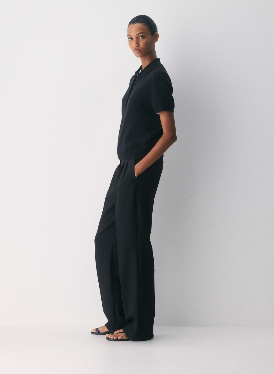 bare cashmere cellini polo-pullover schwarz