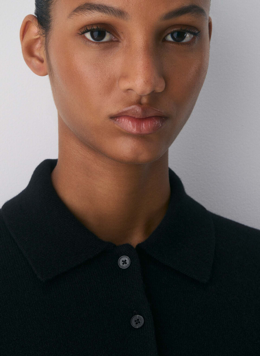 bare cashmere cellini polo-pullover schwarz