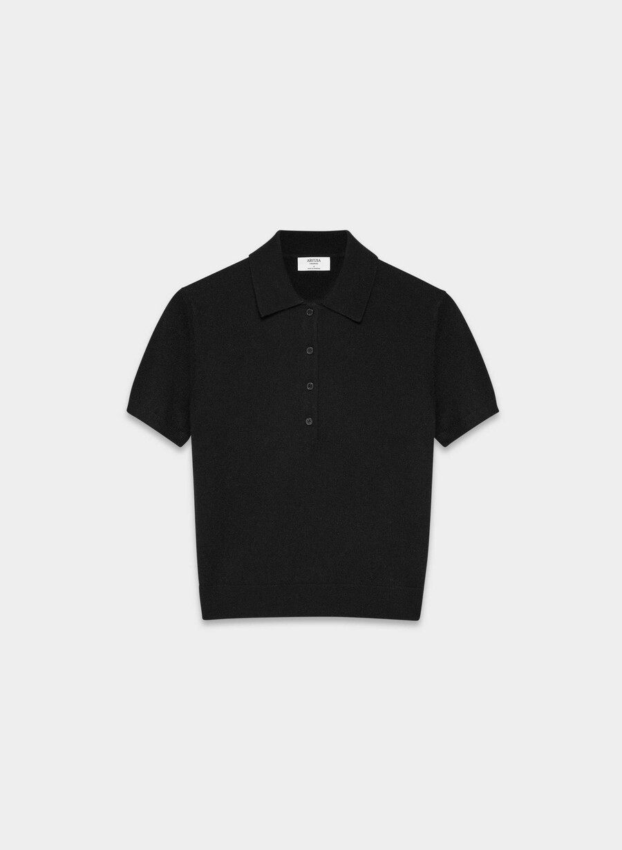 bare cashmere cellini polo-pullover schwarz