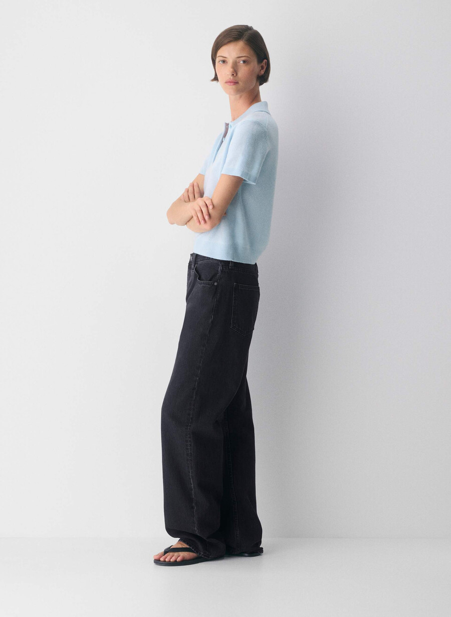 bare cashmere cellini polo-pullover villa blau